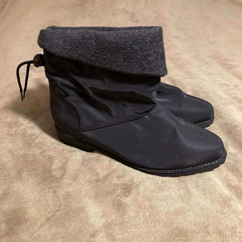 NWOT Coasters Vintage 80s Ankle Boots Fold Down Water Resistant Black Size 8M
